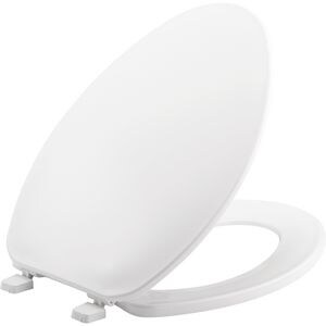 Elongated Closed Front Toilet Seat with Cover in White