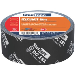 110m x 48mm Film and Acrylic Adhesive Duct and HVAC Film Tape in Black