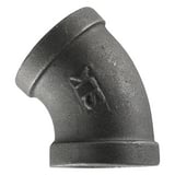NPT Black Malleable Iron 45 Degree Elbow IB4D at Pollardwater