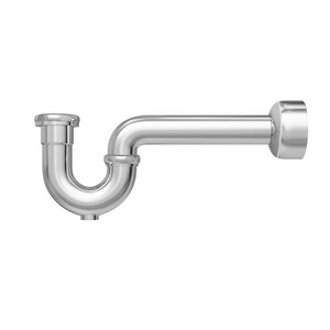 1-1/2 in. Brass P-Trap with Cleanout in Polished Chrome