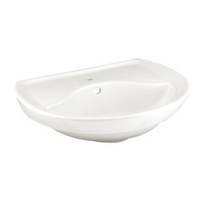 24-1/2 in. Oval Vitreous China Pedestal Bathroom Sink in White