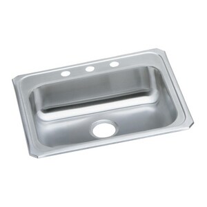 25 in. Drop-in Stainless Steel Single Bowl Kitchen Sink in Brushed Satin