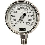 WIKA Model 233.54 2-1/2 in. 15 psi 1/4 in. MNPT Glycerin Filled Pressure Gauge Lead Free W9831856 at Pollardwater