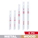 Milwaukee® 5PC U-SHANK BI-METAL JIG SAW BLADE SET MIL49221168 at Pollardwater