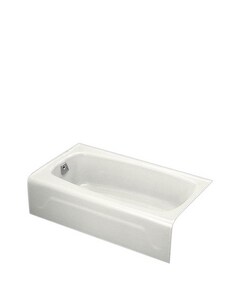 54 in. x 30 in. Soaker Alcove Bathtub with Left Drain in White