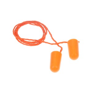 Corded Plastic Disposable Ear Plugs (Box of 100) in Orange