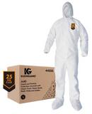 KleenGuard™ A40 Liquid & Particle Protection Coveralls, Zipper Front, Elastic Wrists, Ankles, Hood & Boots, White, XL (Case of 25) K44333 at Pollardwater