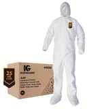 KleenGuard™ A40 Liquid & Particle Protection Coveralls, Zipper Front, Elastic Wrists, Ankles, Hood & Boots, White (Case of 25) K44334 at Pollardwater