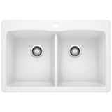 BLANCO Diamond 33 x 22 in. 1 Hole Composite Double Bowl Dual Mount Kitchen Sink B440221 at Pollardwater