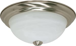 11 in. 2-Light 60W Flush Mount Ceiling Fixture Brushed Nickel