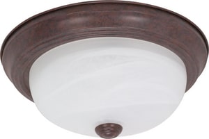 11 in. 2-Light 60W Flush Mount Ceiling Fixture Old Bronze