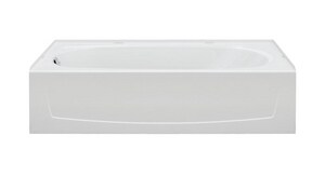 60 in. x 30 in. Soaker Alcove Bathtub with Left Drain in White