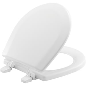Round Closed Front Toilet Seat with Cover in White