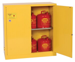 30 gal Safety Cabinet with 2-Door and Manual-Closing in Yellow