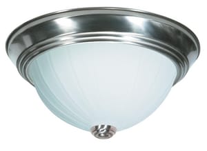 11-1/4 in. 2-Light Medium Base Flush Mount Ceiling Light in Brushed Nickel