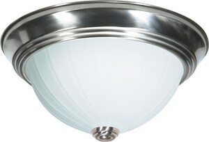13-1/4 in. 2-Light Flush Mount Ceiling Light in Brushed Nickel