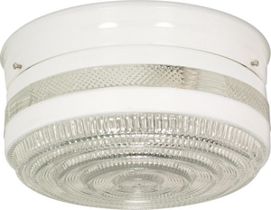 10 in. 2-Light Drum Fixture in White