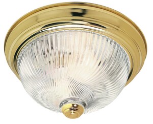 11-1/4 in. 2-Light 60W Ceiling Light in Polished Brass
