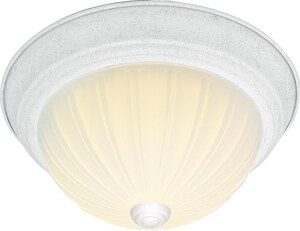 13 in. 2-Light Flush Mount Ceiling Light in Textured White