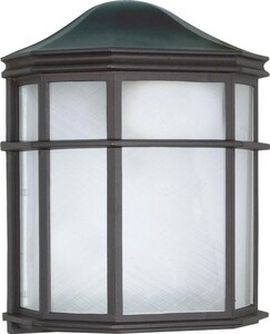 60 W 1-Light A19 Wall Lantern in Textured Black