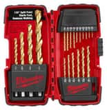 Milwaukee® 1/16 x 1/16 in, 5/64 in, 3/32 in, 7/64 in, 1/8 in, 9/64 in, 5/32 in, 11/64 in, 3/16 in, 13/64 in, 7/32 in, 1/4 in, 5/16 in, 3/8 in, 1/2 in. x 1/4 in. Round Twist 20 Piece M48891105 at Pollardwater