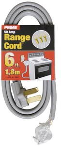 50 Amp 6 ft. 3 Wire 120/250V Range Cord