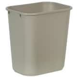 Rubbermaid 7 gal Plastic Rectangular Waste Basket in Beige NFG295600BEIG at Pollardwater