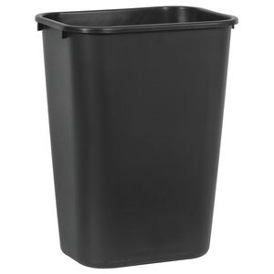 10-1/4 gal Waste Basket Large Rectangular Trash Can in Black