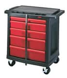 Rubbermaid 33-1/2 x 32-63/100 in. Plastic Mobile Work Center in Black NFG773488BLA at Pollardwater
