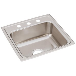 19-1/2 in. Drop-in Stainless Steel Single Bowl Kitchen Sink in Lustrous Satin