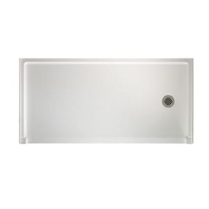 60 in. x 30 in. Shower Base with Right Drain in White