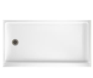 32 in. x 60 in. Shower Base with Right Drain in White