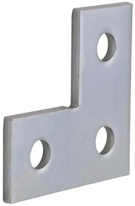 3-1/2 in. x 3-1/2 in. 3-Hole Zinc Plated Carbon Steel Corner Plate