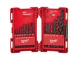 Milwaukee® Thunderbolt® 1/16 in, 5/64 in, 3/32 in, 7/64 in, 1/8 in, 9/64 in, 5/32 in, 11/64 in, 3/16 in, 13/64 in, 7/32 in, 15/64 in, 1/4 in, 5/16 in, 3/8 in, 1/2 in. x 1/2 x 1/16 in. 3-Flat Twist 21 Piece M48892801 at Pollardwater