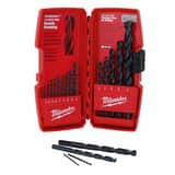 Milwaukee® Thunderbolt® 1/16 in, 5/64 in, 3/32 in, 7/64 in, 1/8 in, 9/64 in, 5/32 in, 11/64 in, 3/16 in, 13/64 in, 7/32 in, 1/4 in, 9/32 in, 5/16 in, 3/8 in. x 3/8 x 1/16 in. 3-Flat Twist 15 Piece M48892803 at Pollardwater