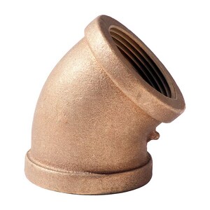 1 in. FNPT 125# Schedule 40 Standard Global Brass 45 Degree Elbow