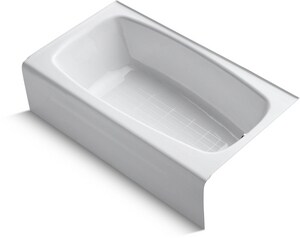 54 in. x 30 in. Soaker Alcove Bathtub with Right Drain in White