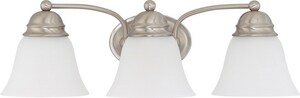 3 Light 20-1/2 in. Frosted Glass Vanity Brushed Nickel