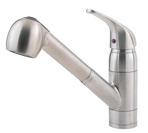 Single Handle Pull Out Kitchen Faucet in Stainless Steel