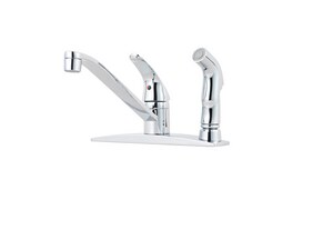 Single Handle Kitchen Faucet with Side Spray in Polished Chrome