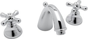 Rohl Verona 1 2 Gpm 3 Hole Widespread Lavatory Faucet With Double