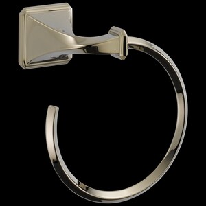 Round Open Towel Ring in Polished Nickel
