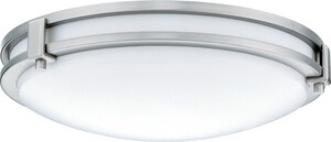 13 in. Fluorescent Semi-Flush Mount Ceiling Fixture in Brushed Nickel