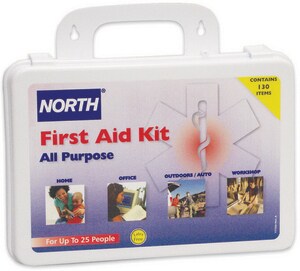 25 Person 130 Piece Plastic First Aid Kit