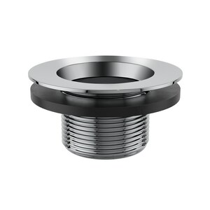 Waste and Overflow Replacement Brass Drain Body and Gasket in Polished Chrome