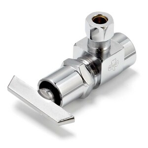 1/2 x 3/8 in. IPS x OD Tube Loose Key Angle Supply Stop Valve in Chrome Plated