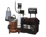 Liberty Pumps 1/3 HP 115V Cast Iron Sump Pump (M257) & 12V Battery Backup Sump Pump Combo System LPC257441 at Pollardwater