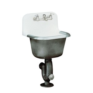 24 x 20 in. Cast Iron Service Laundry Sink White