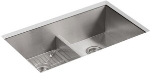 33 in. Dual Mount Stainless Steel Double Bowl Kitchen Sink