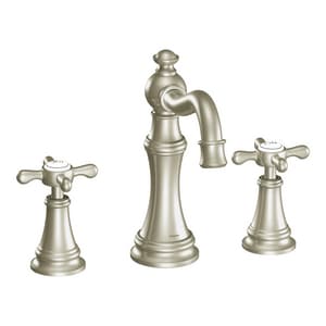 Moen Weymouth 174 3 Hole High Arc Bathroom Faucet With Double